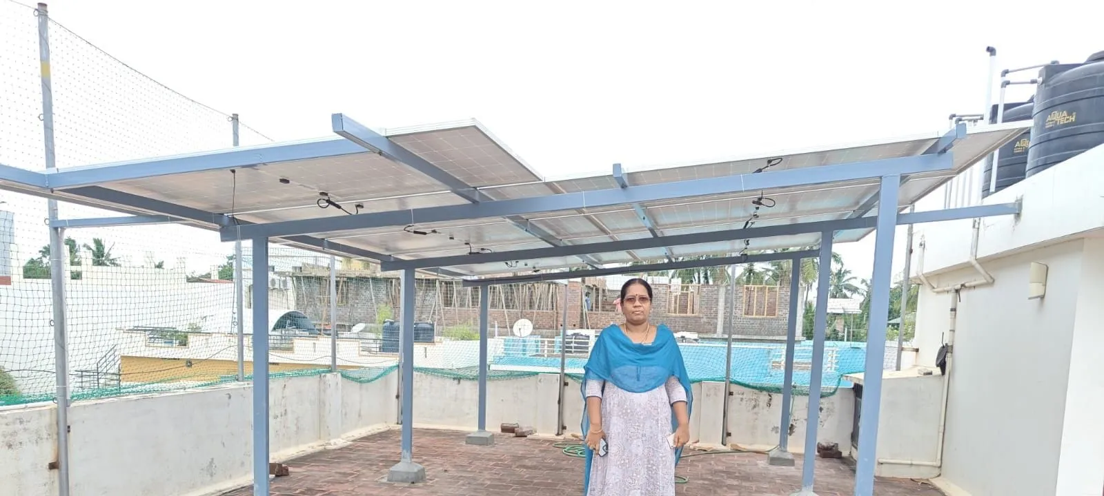 Solar Harvezt elevated-structure solar installation in Ramavarmapuram, Nagercoil