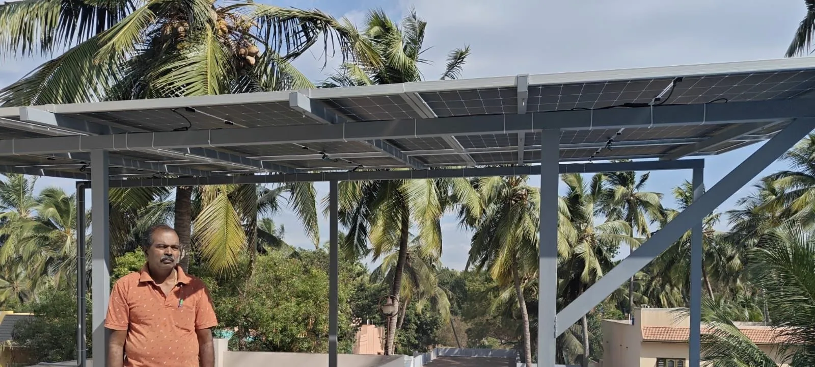 Solar Harvezt elevated-structure solar installation in Muhilanvilai