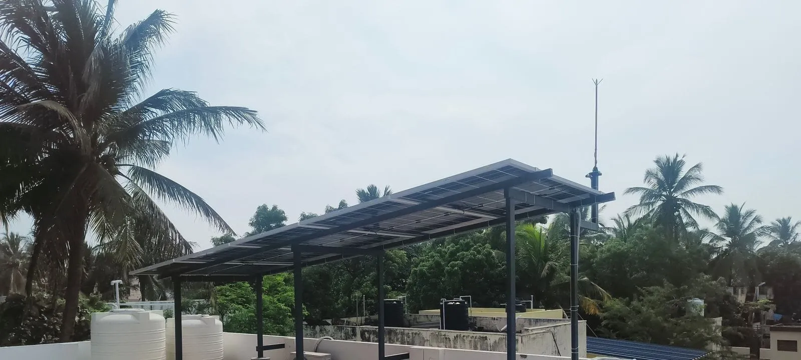 Solar Harvezt elevated-structure solar installation in Nagercoil